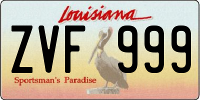 LA license plate ZVF999