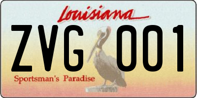 LA license plate ZVG001