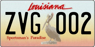 LA license plate ZVG002