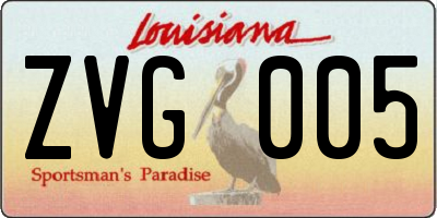 LA license plate ZVG005