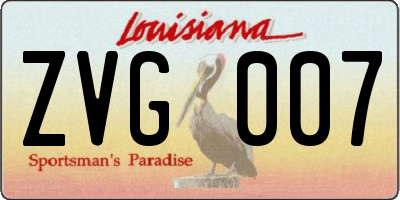 LA license plate ZVG007