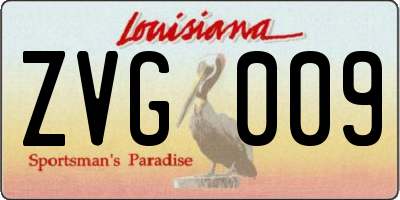 LA license plate ZVG009