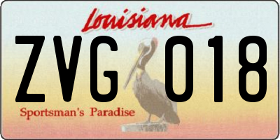 LA license plate ZVG018