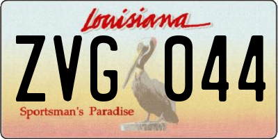 LA license plate ZVG044