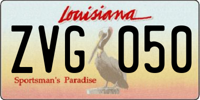 LA license plate ZVG050