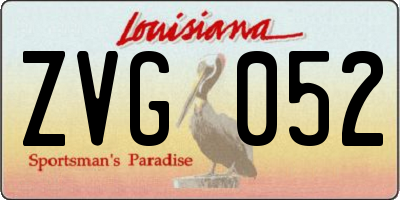 LA license plate ZVG052