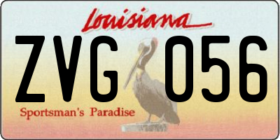 LA license plate ZVG056