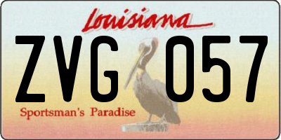 LA license plate ZVG057