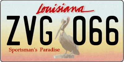 LA license plate ZVG066