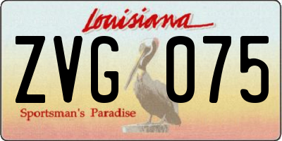 LA license plate ZVG075