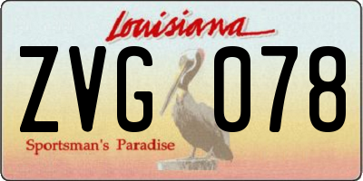 LA license plate ZVG078