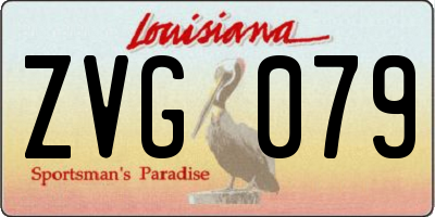 LA license plate ZVG079