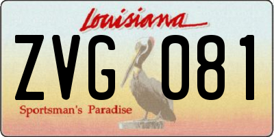 LA license plate ZVG081