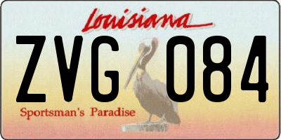 LA license plate ZVG084