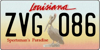 LA license plate ZVG086