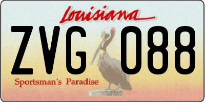 LA license plate ZVG088