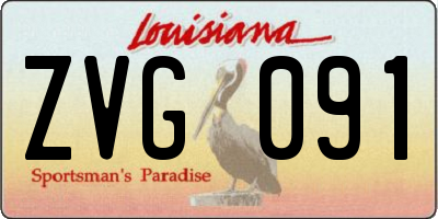 LA license plate ZVG091