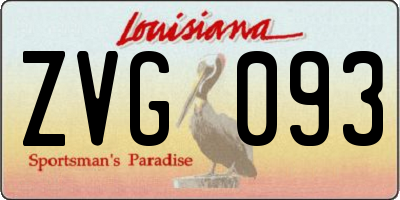 LA license plate ZVG093