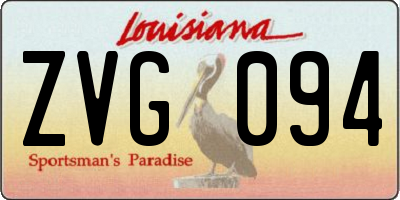 LA license plate ZVG094