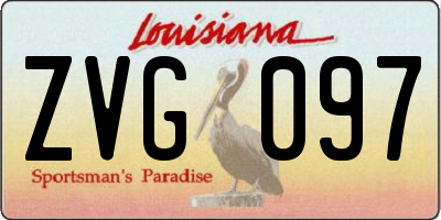 LA license plate ZVG097