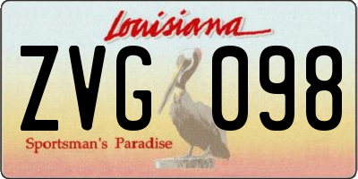 LA license plate ZVG098