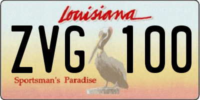 LA license plate ZVG100