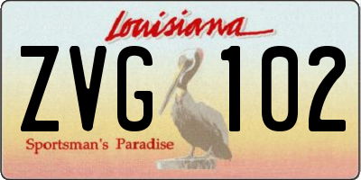 LA license plate ZVG102