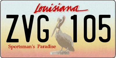 LA license plate ZVG105
