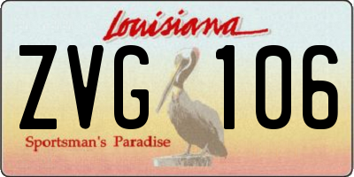 LA license plate ZVG106