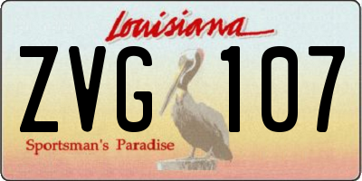LA license plate ZVG107