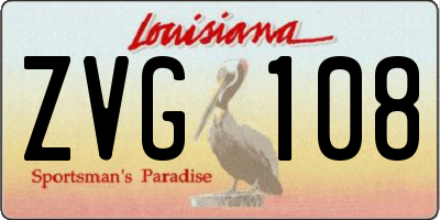 LA license plate ZVG108