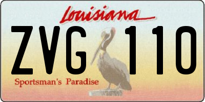 LA license plate ZVG110
