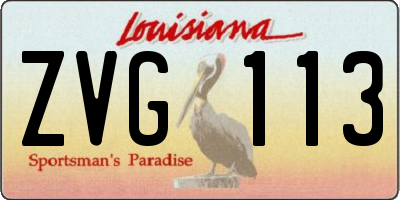 LA license plate ZVG113