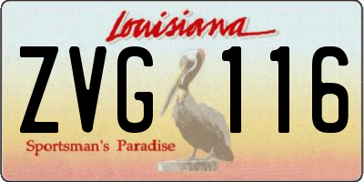LA license plate ZVG116