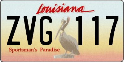LA license plate ZVG117