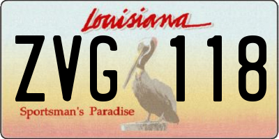 LA license plate ZVG118