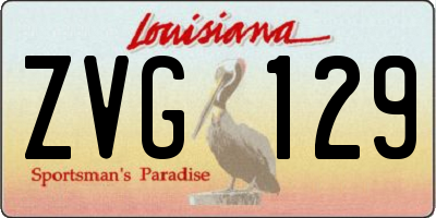 LA license plate ZVG129