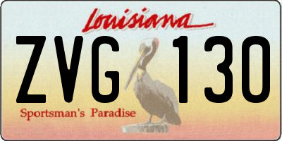 LA license plate ZVG130