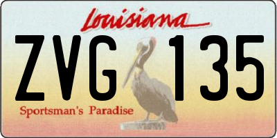 LA license plate ZVG135