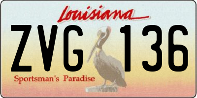 LA license plate ZVG136