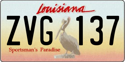 LA license plate ZVG137