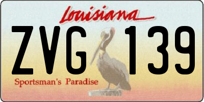 LA license plate ZVG139