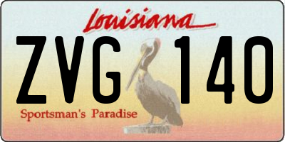 LA license plate ZVG140