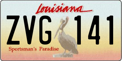 LA license plate ZVG141