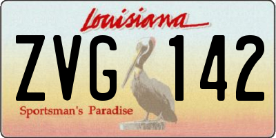 LA license plate ZVG142