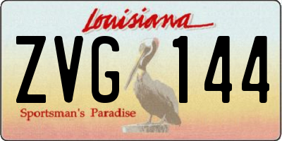 LA license plate ZVG144