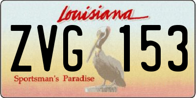 LA license plate ZVG153