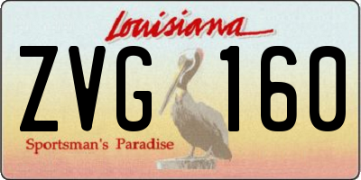 LA license plate ZVG160