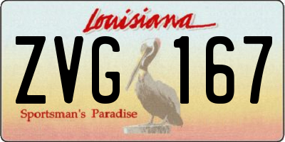 LA license plate ZVG167