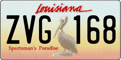 LA license plate ZVG168